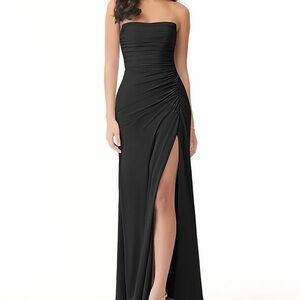 Azazie Strapless Black Dress